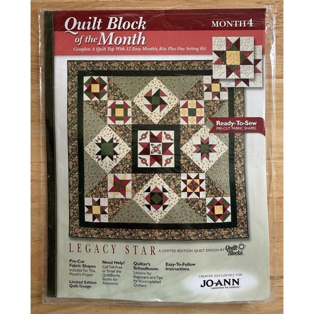 Joann Quilt BOM Legacy Star Limited Edition Month 4 HAPPY HOME